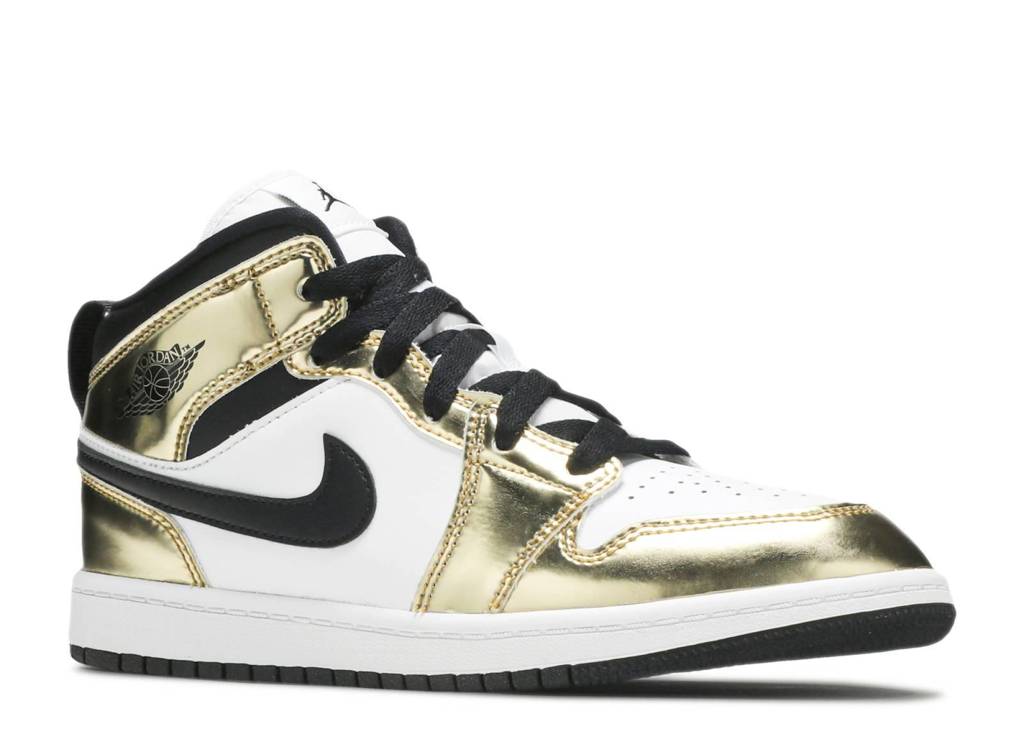 Air Jordan Mid Metallic Gold Black White Gs