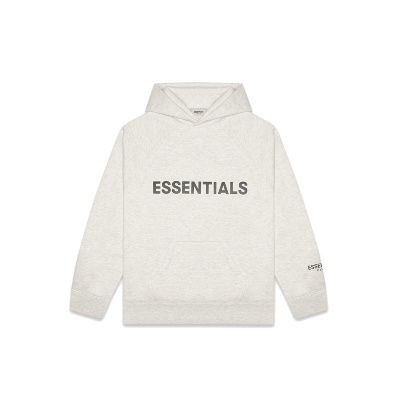 

ESSENTIALS 3D Silicon Applique Pullover Hoodie Light Heather Oatmeal (FW20), Белый