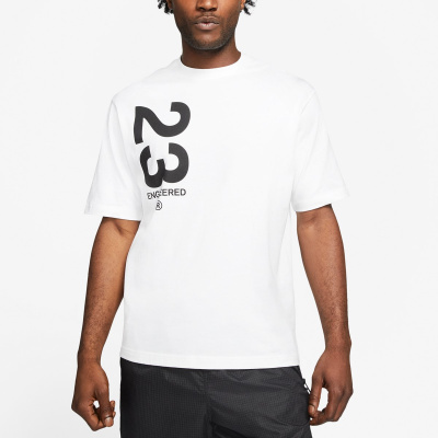 

23 Black Logo Engineered Men' T-Shirt, Белый