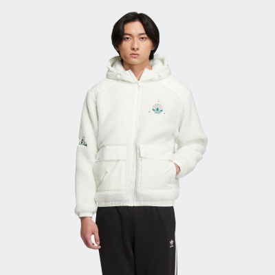 

Zip Sherpa Jacket With Patch Pockets White, Белый