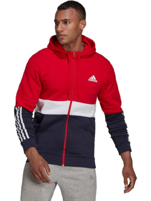 

Essential Full-Zip 3-Stripes Hooded Jacket Red\White\Blue, Разноцветный