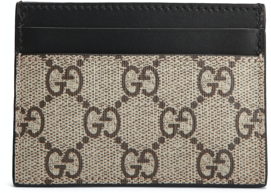 Gucci Gucci Card Case GG Supreme Kingsnake Print Beige Ebony Meet Market