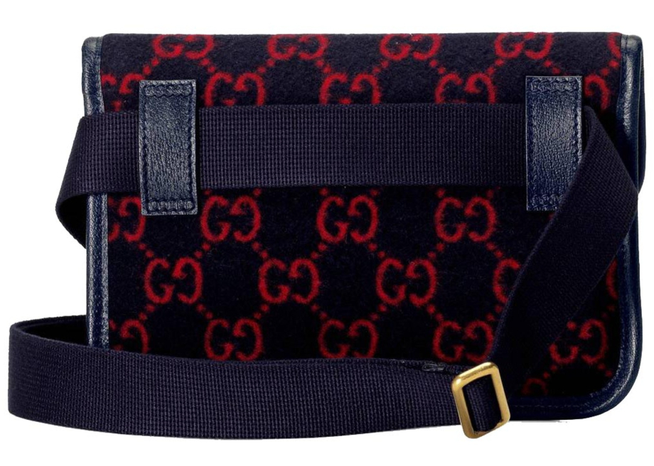 Gucci Gucci Belt Bag GG Wool Blue Red Meet Market