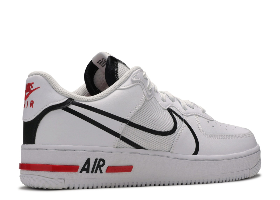 Nike air force sale 1 react low white/black/red