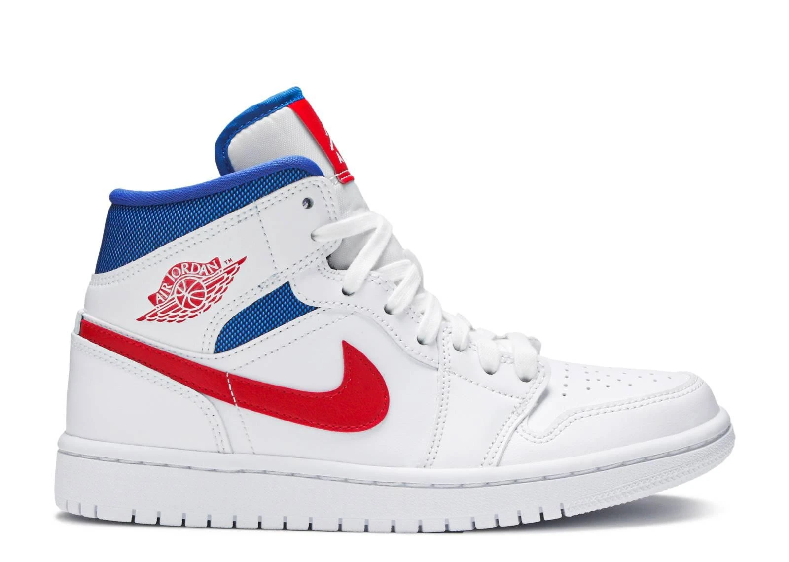 Air Jordan 1 Mid WMNS 1 Mid White 'Red Royal' (2020) фото