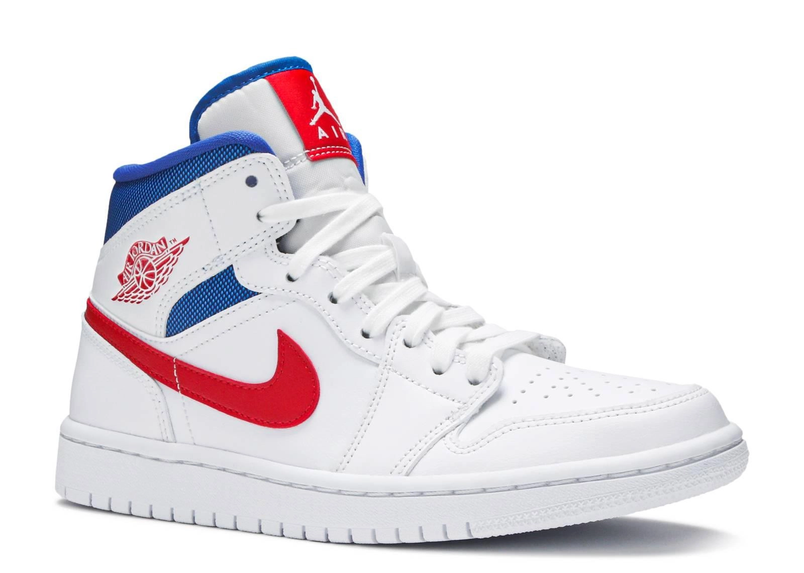 Air Jordan 1 Mid WMNS 1 Mid White 'Red Royal' (2020) фото