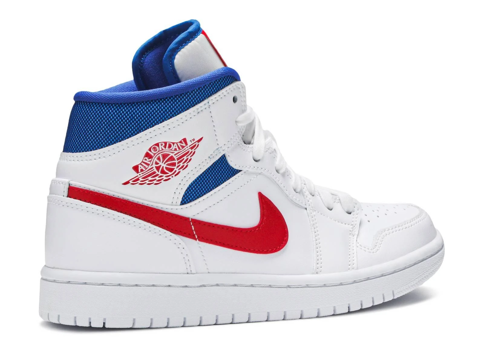 Air Jordan 1 Mid WMNS 1 Mid White 'Red Royal' (2020) фото