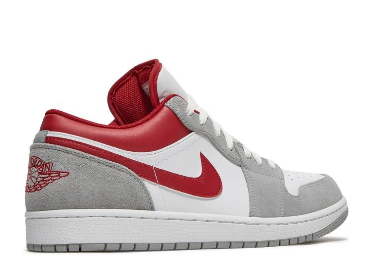 Air Jordan 1 Low Light Smoke Grey Gym Red фото