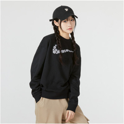 

Flower Black Crew Sweatshirt, Чёрный