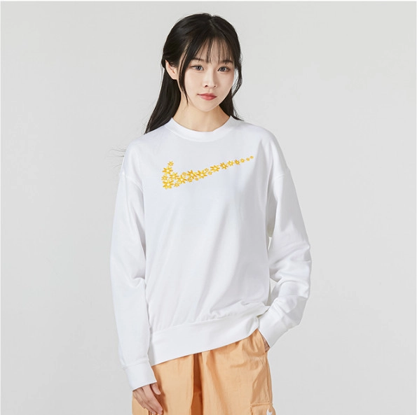 Flower White Crew Sweatshirt