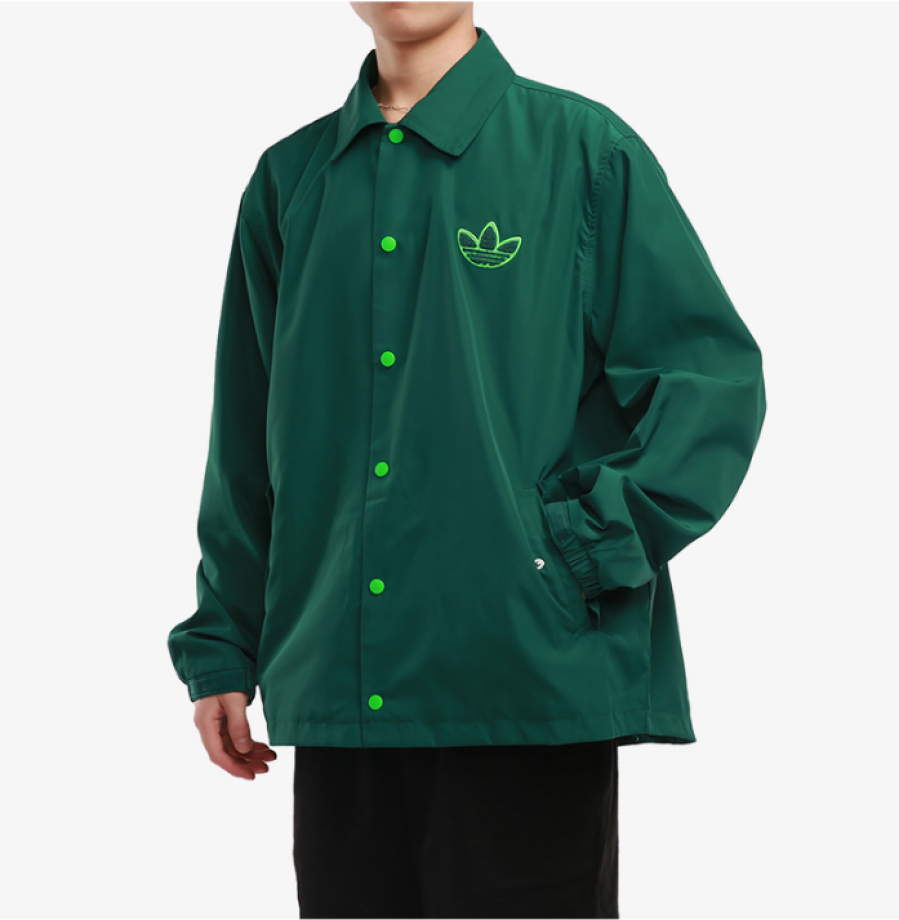 Adidas black store green jacket