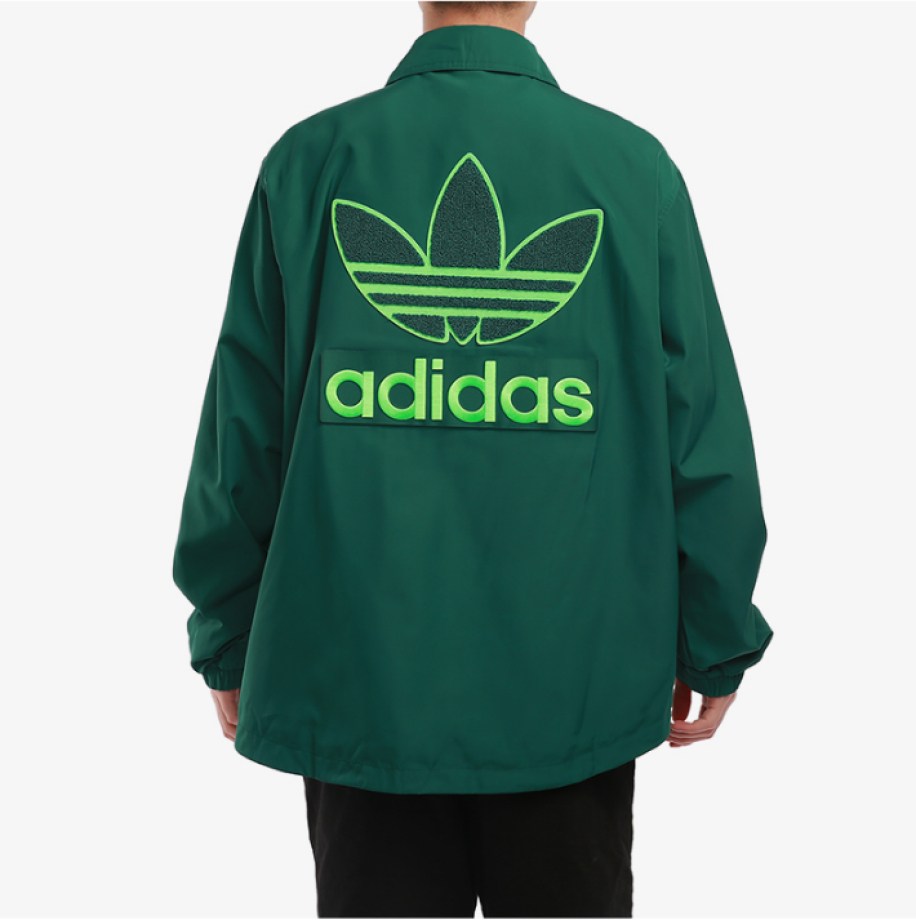 Adidas black store green jacket