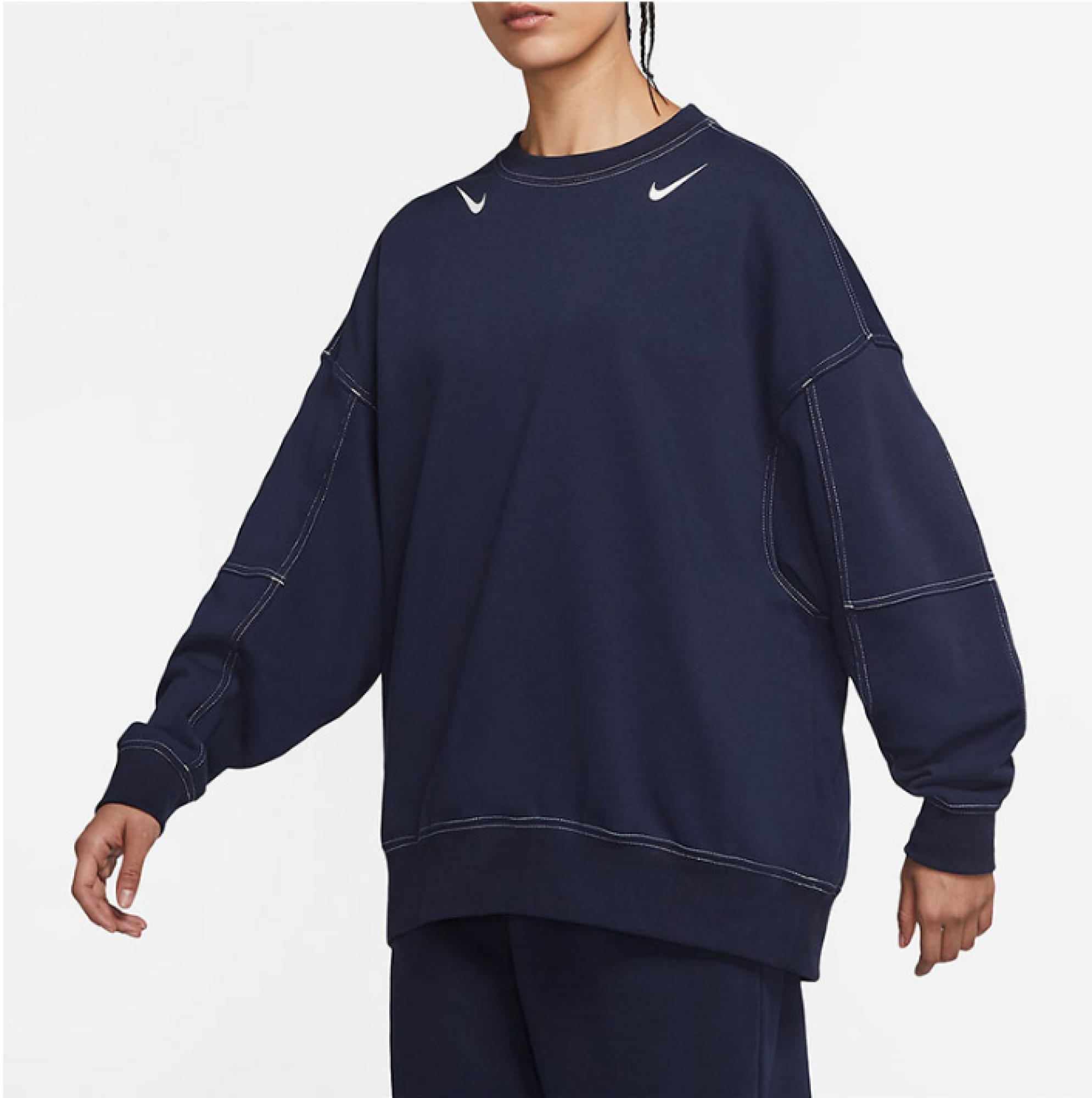 French Terry Oversized Crew Sweatshirt фото