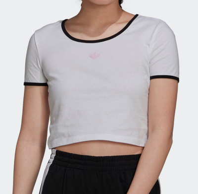 

White Slim Cropped Tee, Белый