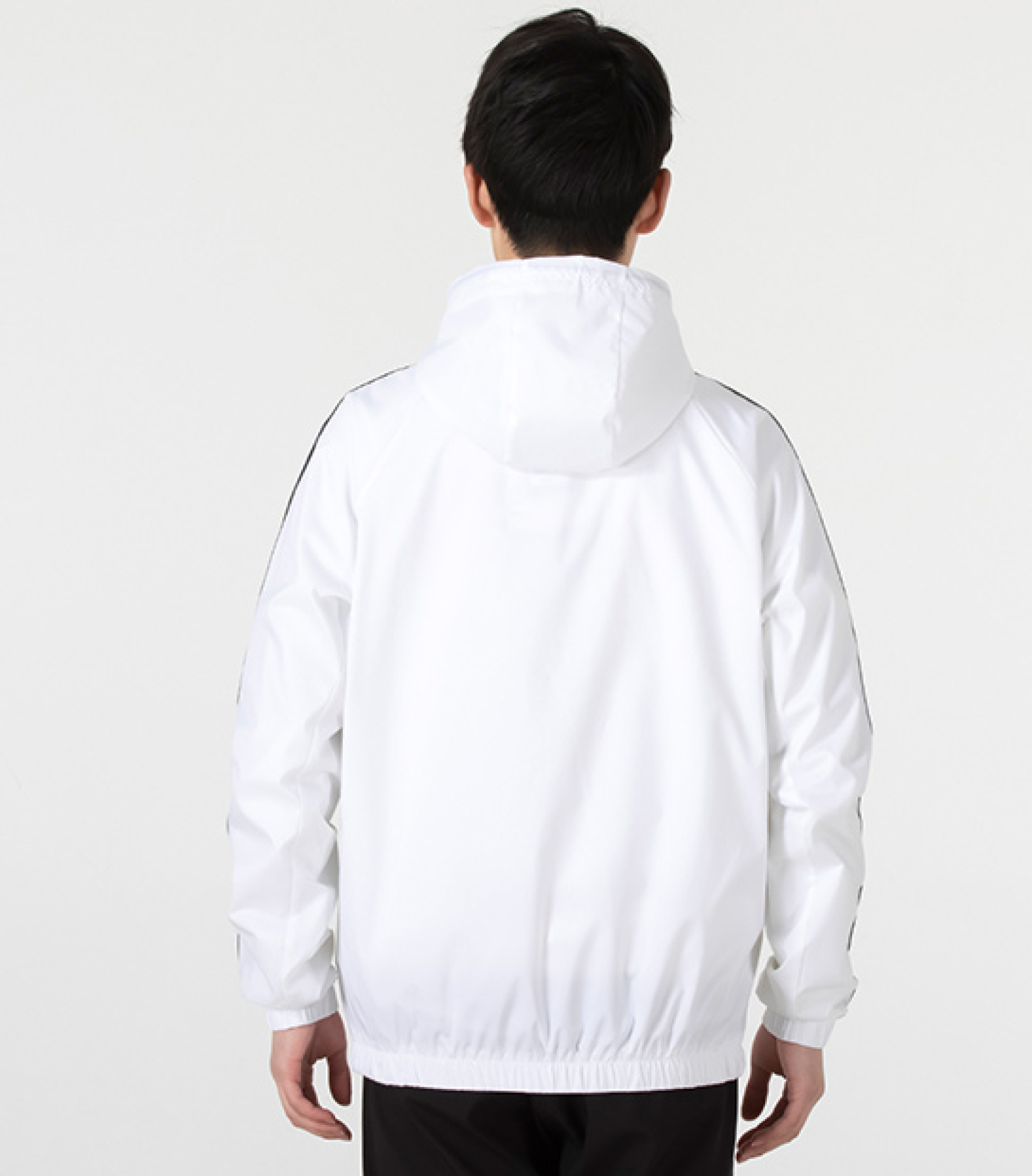 White Classic Stripes Windbreaker фото