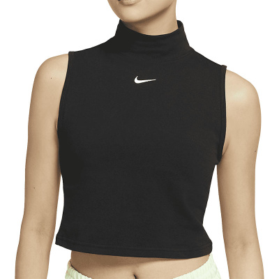 

Black High Neck Top, Чёрный