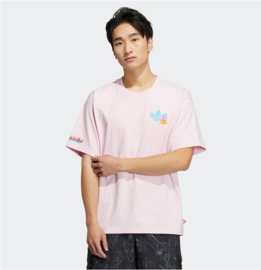 Adidas T Shirt Pink Duble logo HM8042 Meet Market