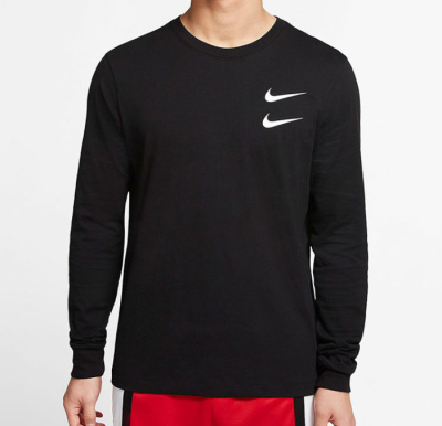 

Long Sleeve Black Double logo, Чёрный