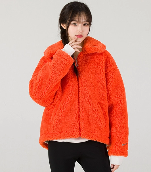 Hoodie Oversize With Zipper Orange
