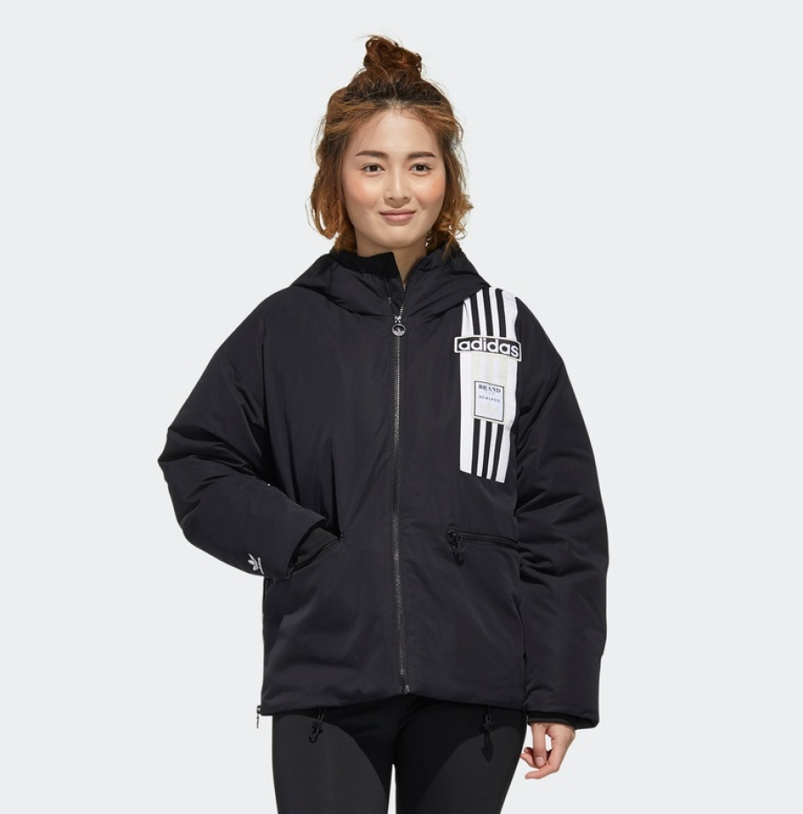 Adidas hooded bomber jacket online