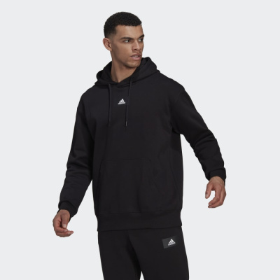 

Essential Cotton Fleece Hoodie Black, Чёрный