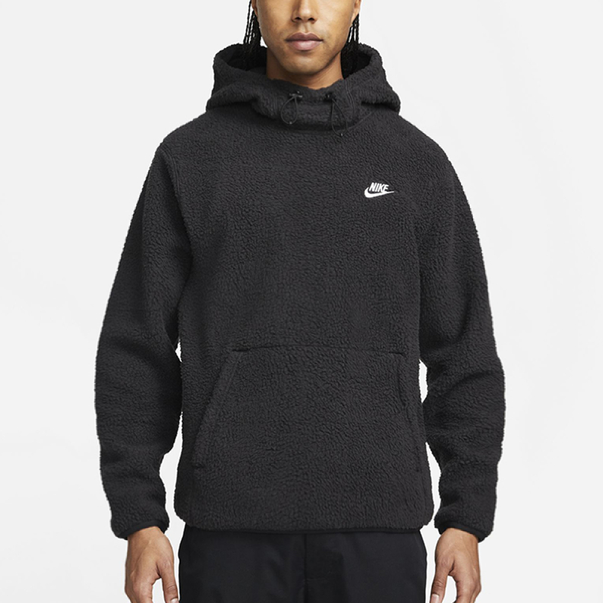 Black nike sherpa hoodie sale