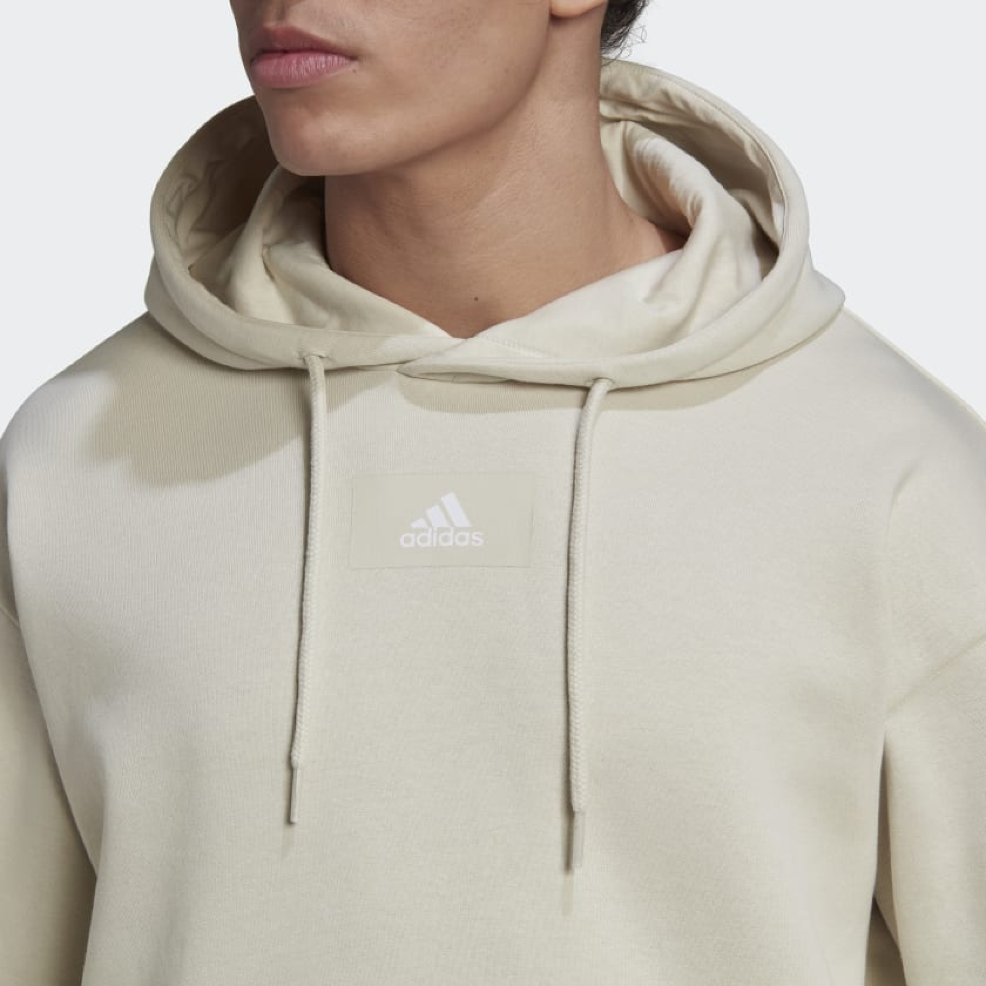 Adidas Essential Cotton Fleece Hoodie Beige HK2825 Meet Market