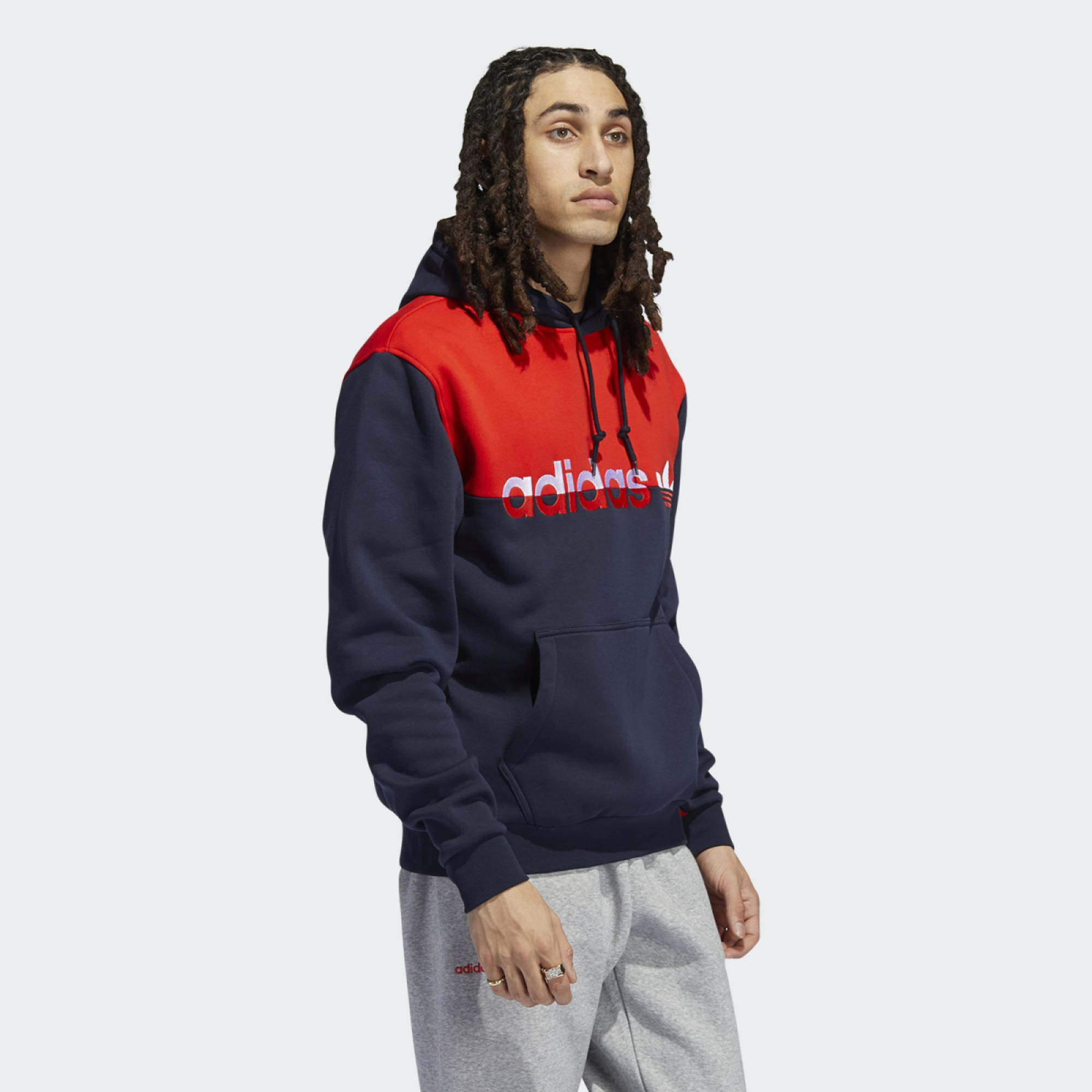 Red and blue split hoodie deals