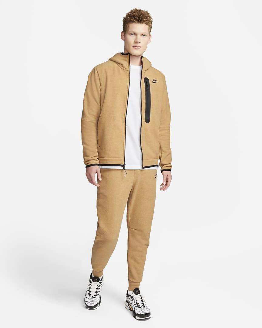 Nike tech fleece hoodie beige sale