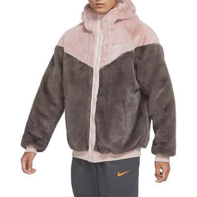 

Faux Fur Hooded Jacket, Розовый