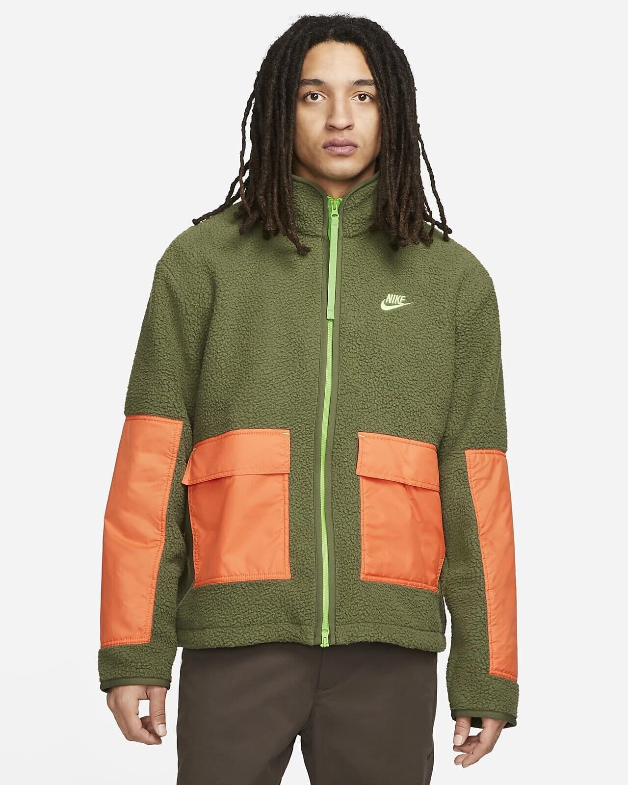 Zip Full-Length Cardigan Green