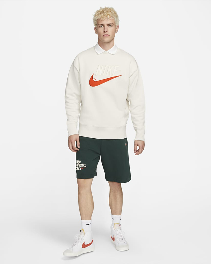 Nike French Terry Crew Sweatshirt With Logo White DO8892030 Meet Market