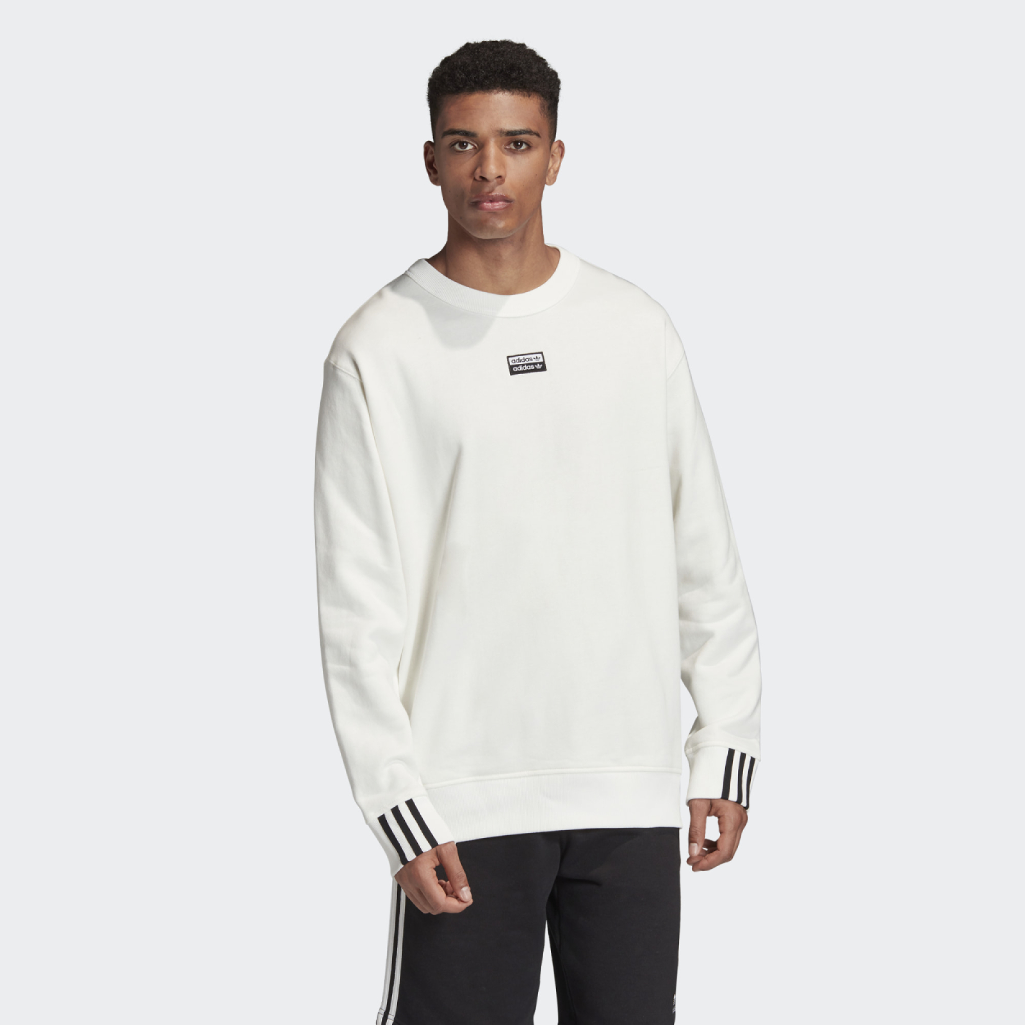 Adidas originals ryv taping best sale cropped sweatshirt in white