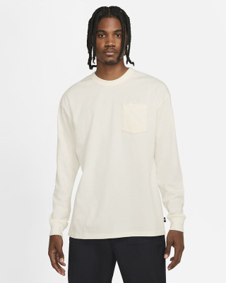 

Premium Essential Long Sleeve Tee With Pocket White, Белый