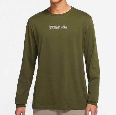 

Swoosh League Worldvide Long Sleeve Tee Army Green, Зелёный