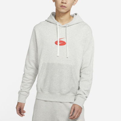 

Embroidered Double Swoosh Hoodie Grey, Серый