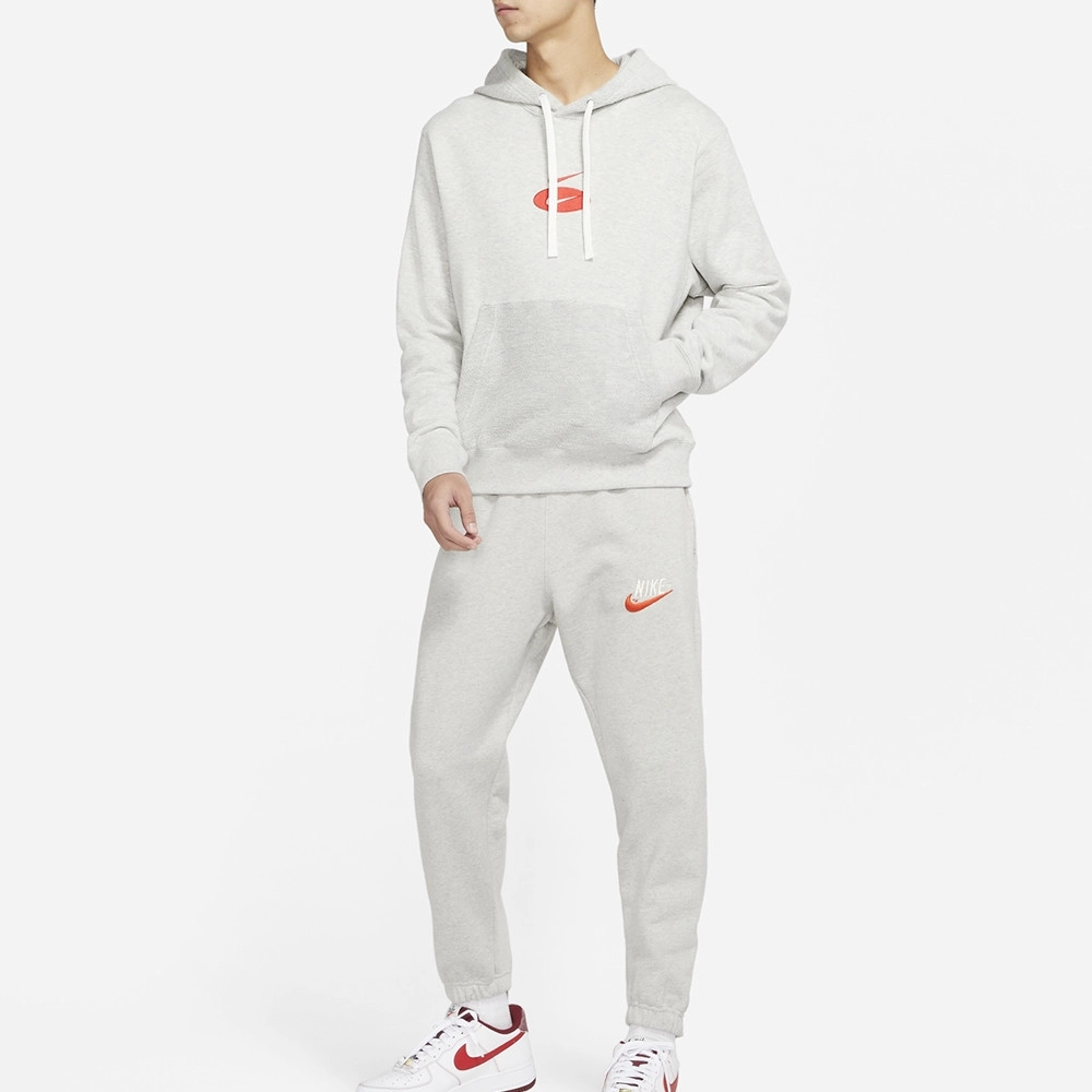 Nike Embroidered Double Swoosh Hoodie Grey DM5463050 Meet Market