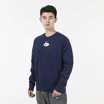

Embroidered Double Swoosh Grew Sweatshirt Navy Blue, Синий