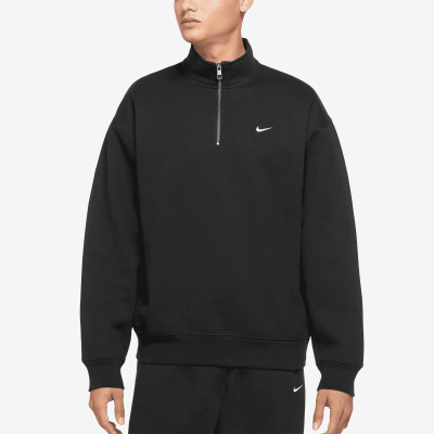 

Zip Stand Fleece Sweatshirt Black, Чёрный