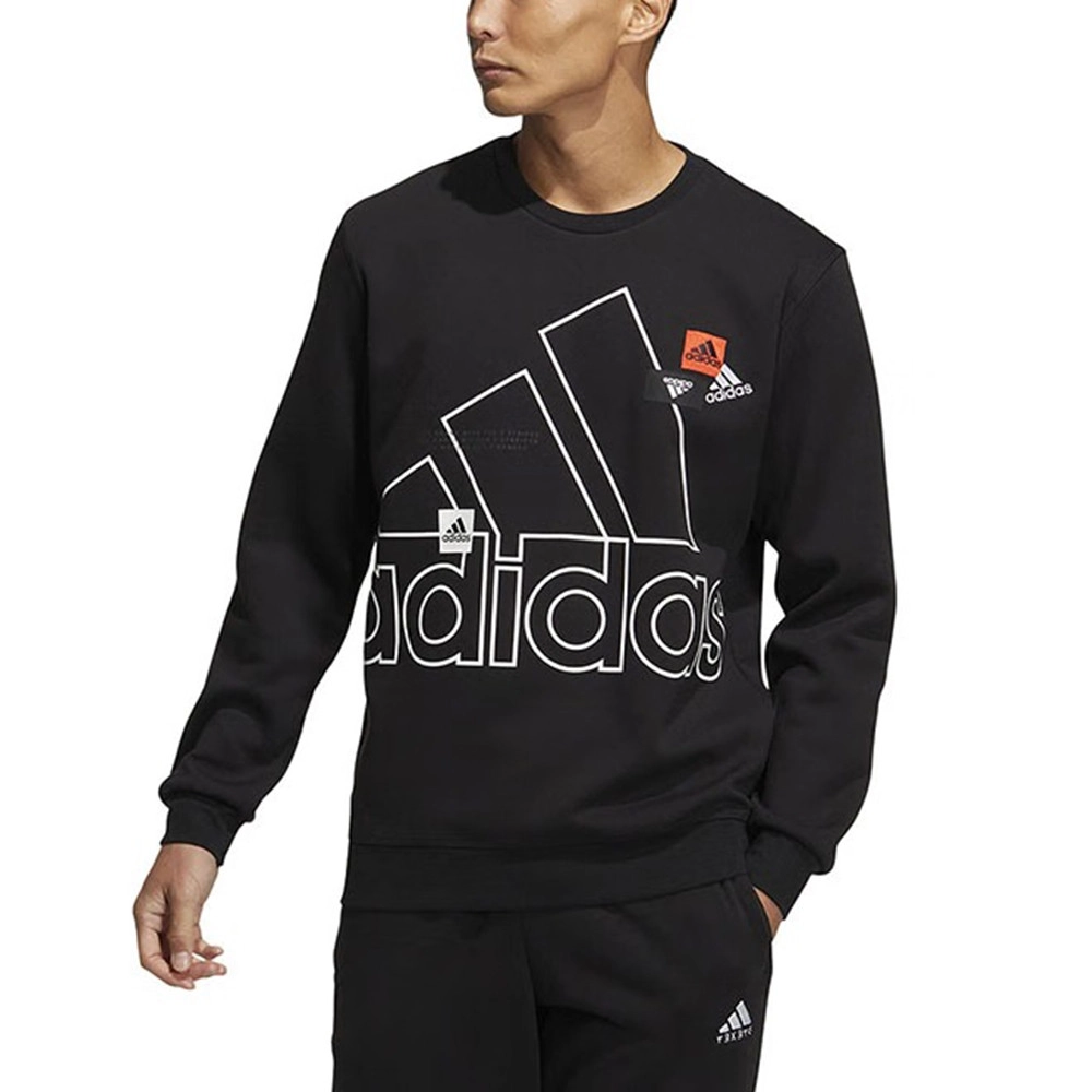 Adidas Casual Big Logo Crew Sweatshirt Black HP1431 Meet Market