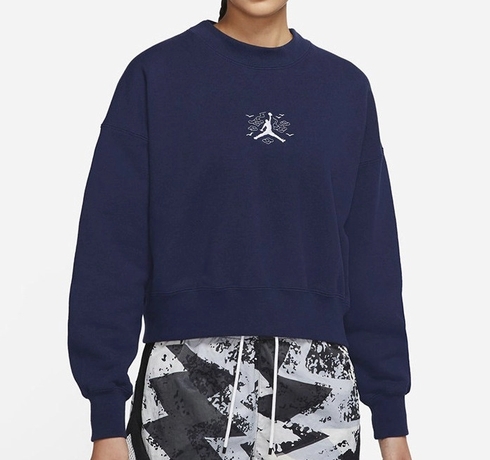 Oversize Crew Long Sleeve Tee Women Navy Blue фото