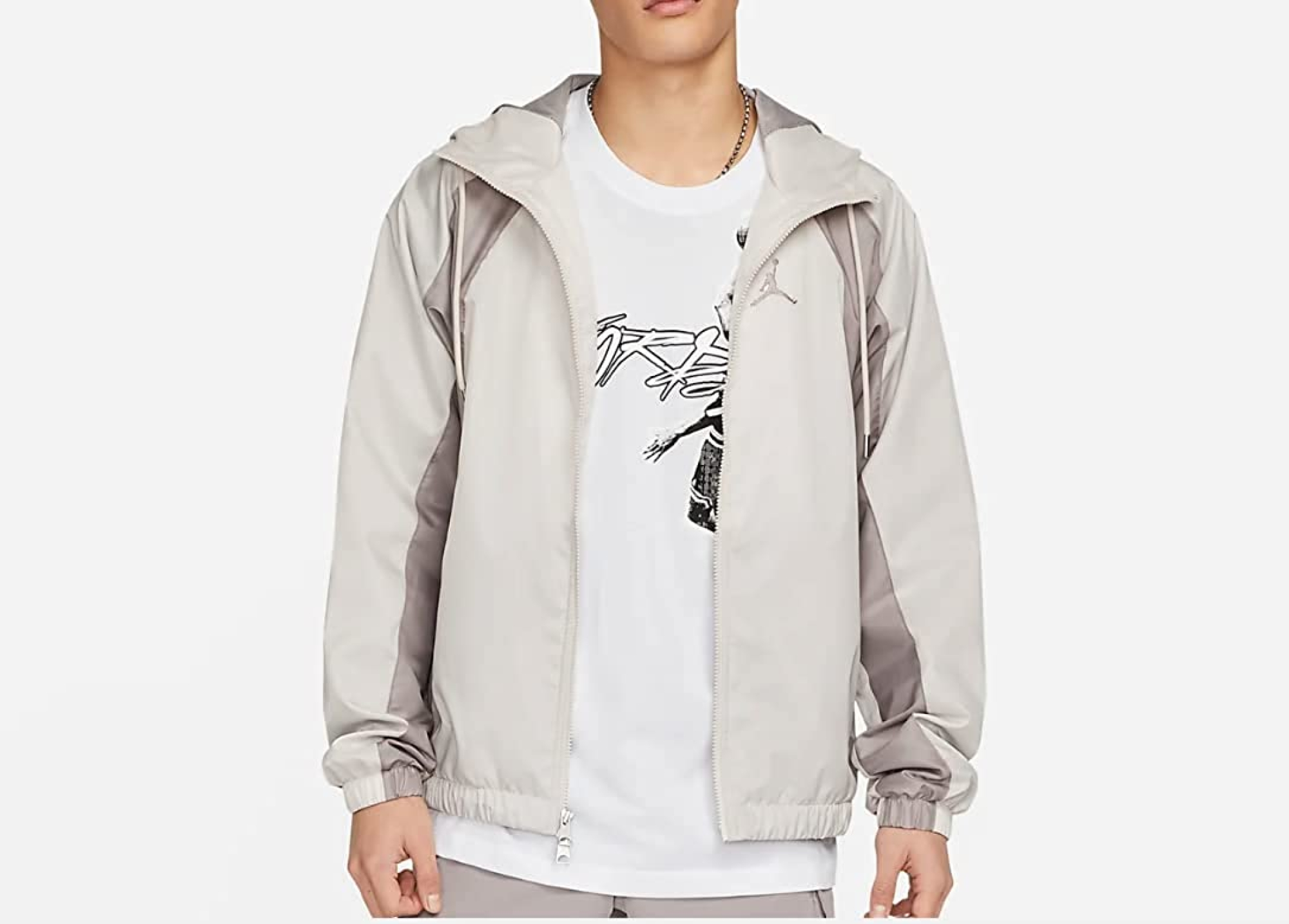 Grey and hotsell white windbreaker