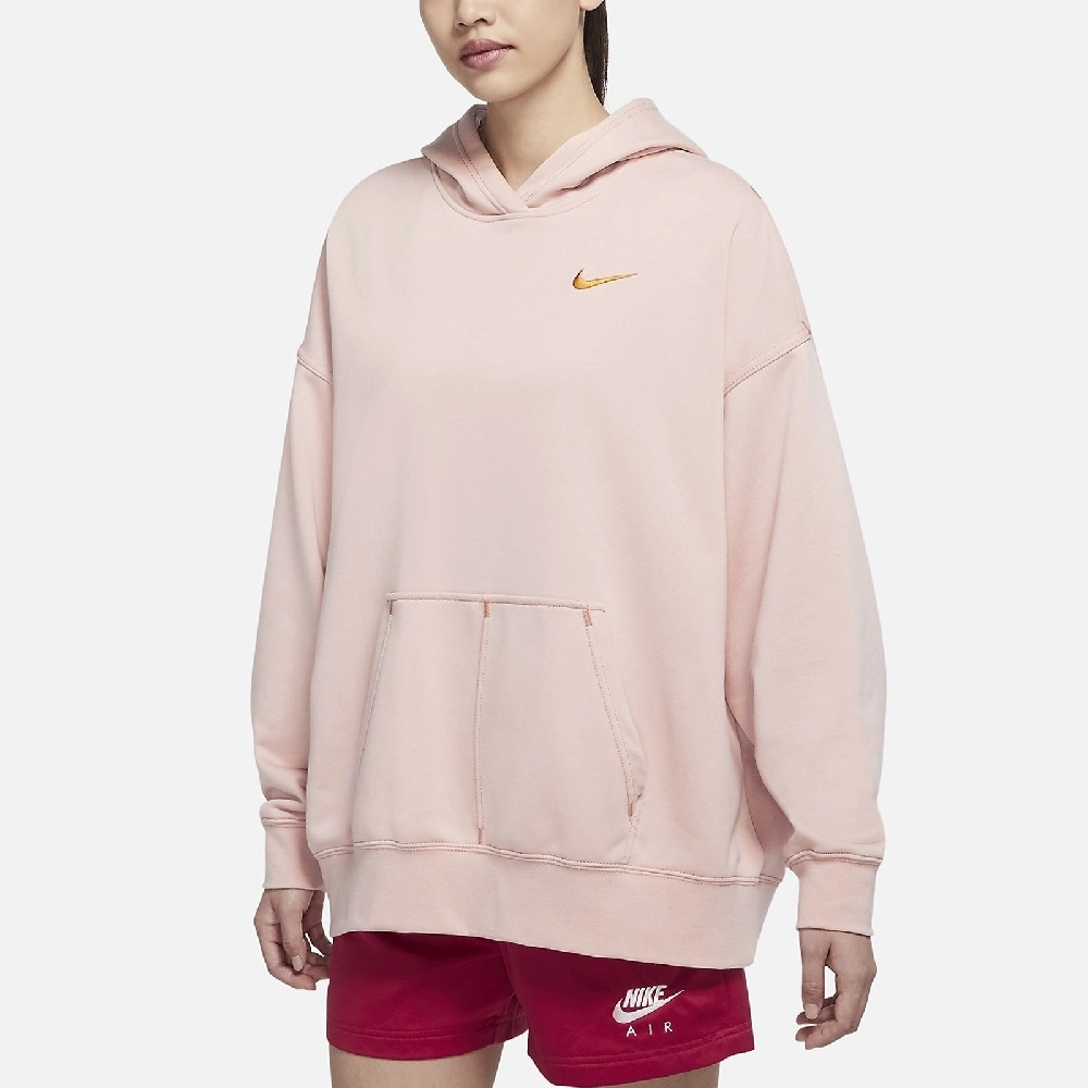 Embroidered Loose Hoodie Washed Pink