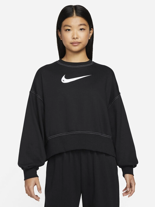 Oversize Swoosh Fleece Sweatshrt Black фото