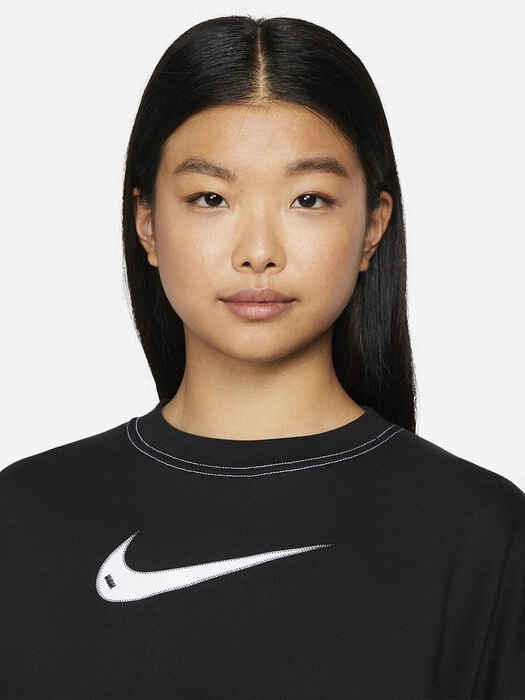 Oversize Swoosh Fleece Sweatshrt Black фото