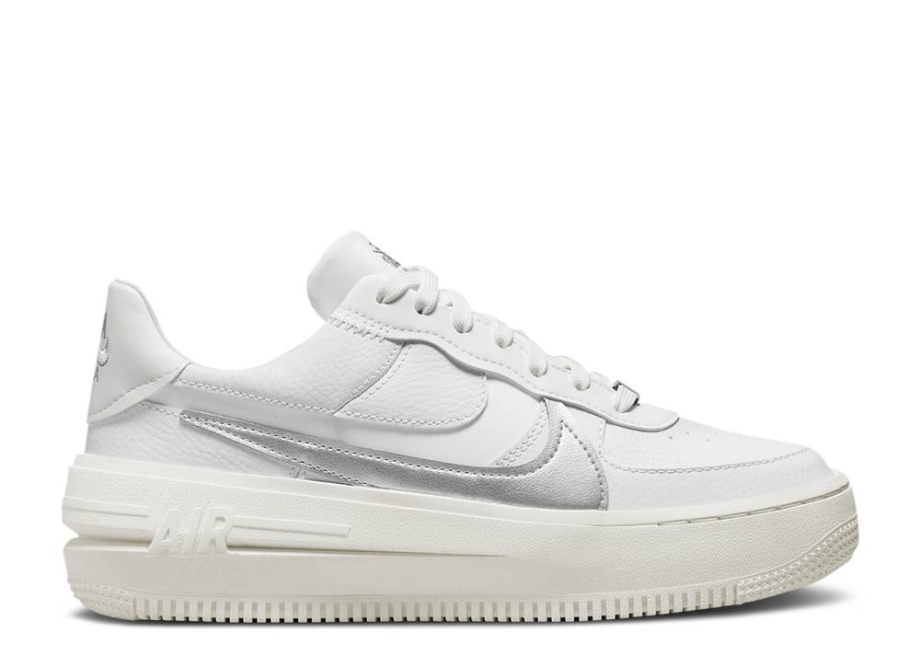 Nike air force store 1 white metallic silver