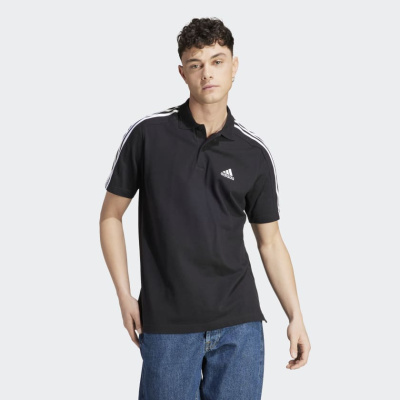 

Essentials 3-Stripes Polo Shirt Black, Чёрный