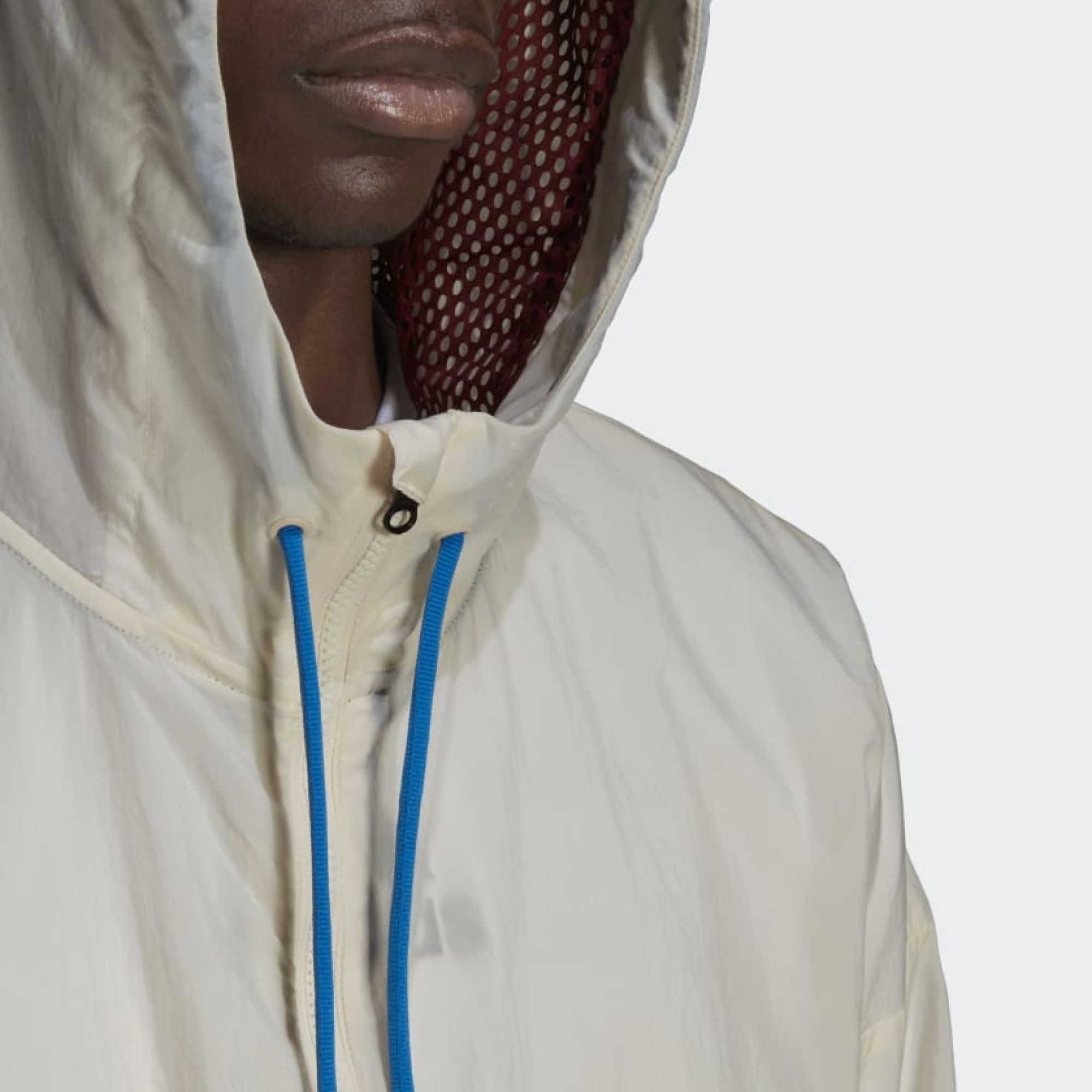 Zip Hooded Windbreaker White фото