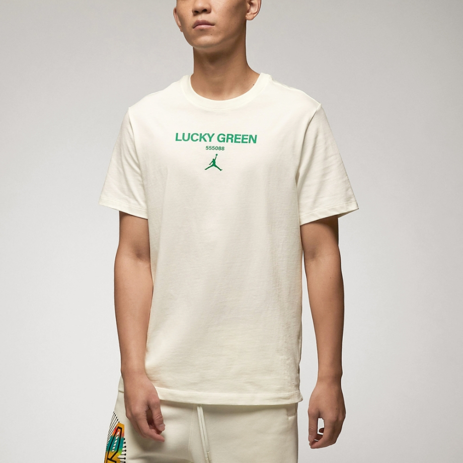 Футболки Air Jordan Lucky Green Tee (Бежевые) FN3716133 купить в Meet Market