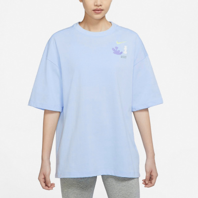 

Back Print Oversize Tee Light Blue, Голубой